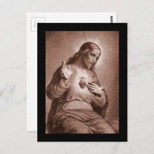 Jesus berührt sein Herz Postkarte (Vorne/Hinten)