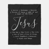 "Jesus" beruht auf Christlichem Glauben Fleecedecke (Vorderseite)