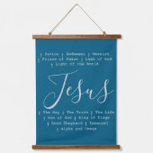 "Jesus" beruht auf Christlichem Glauben Wandteppich Mit Holzrahmen (Vorderseite)