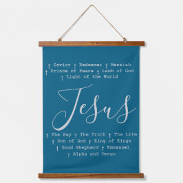 "Jesus" beruht auf Christlichem Glauben Wandteppich Mit Holzrahmen