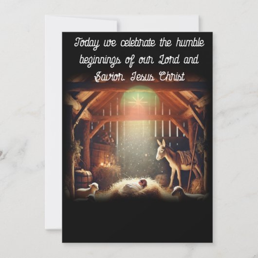 Jesus' bescheidene Anfänge Feiertagskarte (Vorderseite)