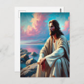 Jesus Besiedlung neben der majestätischen Küste Postkarte (Vorne/Hinten)