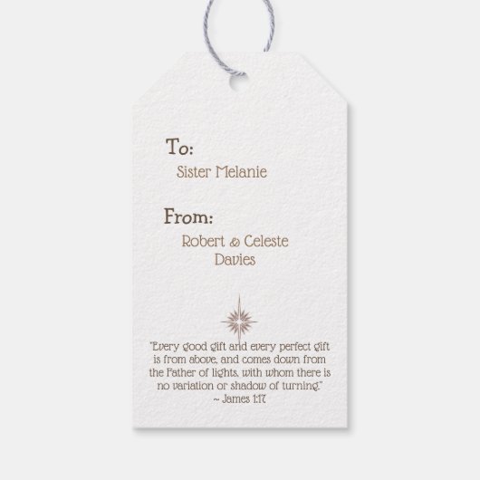 JESUS BEST GIFT EVENT Christmas Scripture Geschenkanhänger (Rückseite)