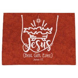 JESUS BEST GIFT EVENT Christmas Scripture Red Große Geschenktüte