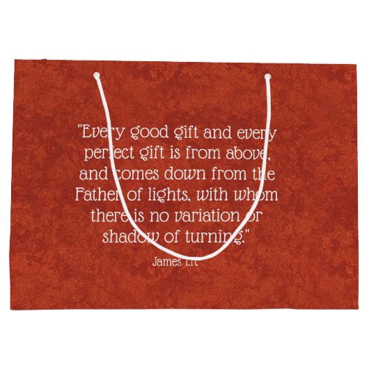 JESUS BEST GIFT EVENT Christmas Scripture Red Große Geschenktüte (Rückseite)