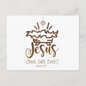 JESUS BEST GIFT EVENT Weihnachtskriptur Feiertagspostkarte (Vorderseite)
