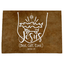 JESUS BEST GIFT EVENT Weihnachtsschrift Bronze Große Geschenktüte