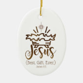 JESUS BEST GIFT EVER Krippe Star Weihnachten Keramik Ornament (Vorne)
