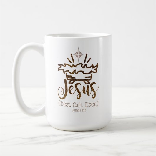 JESUS BEST GIFT EVER Nativity Scripture Christmas Kaffeetasse (Links)