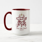 JESUS BEST GIFT EVER Red Scripture Christmas Tasse (Links)