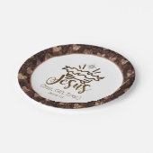 JESUS BEST GIFT Krippe Star Scripting Weihnachten Pappteller (Schrägansicht)