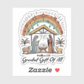 Jesus Bestes Geschenk aller Geburt Christlich Aufkleber (Blatt)