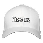 Jesus bestickter Hut, einfache FlexFit-Wollkappe Bestickte Baseballkappe (Vorderseite)