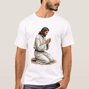 Jesus betende Hände Vintage Gravur Faith Tee (4