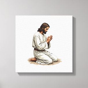 Jesus betende Hände Vintage Gravur Faith Tee (4 Leinwanddruck
