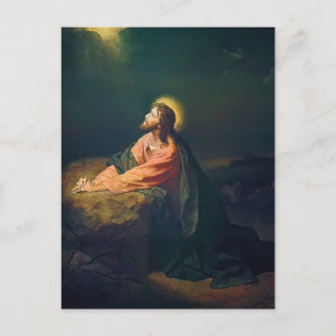 Jesus betet im Garten von Gethsemane Postkarte