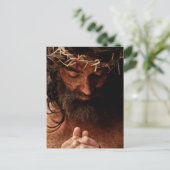 Jesus betet mit Dornenkronen Postkarte (Stehend Vorderseite)