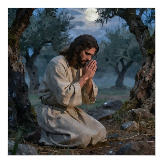 Jesus betet poster (Vorderseite)