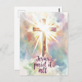 Jesus bezahlte es alles Christliche Hymne Ostern Postkarte (Vorne/Hinten)