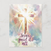 Jesus bezahlte es alles Christliche Hymne Ostern Postkarte (Vorderseite)