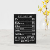 Jesus bezahlte es alles empfangen Christliche Bibe Karte (Gelbe Blume)