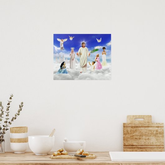 Jesus-Bibel-Engel-Christentum-Religion Poster (Küche)