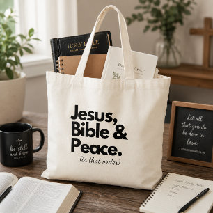 Jesus Bibel Frieden Christlicher Glaube Tragetasche