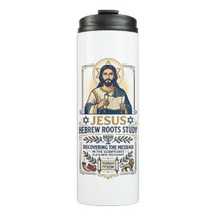 Jesus Bibel Sprachen Hebräisch Griechisch Nerd-Shi Thermosbecher