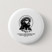 Jesus, Bible Verse Philipans 4_13 Christian God  Button (Vorderseite)