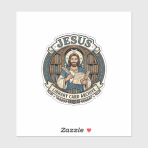 Jesus Bibliothekskartenarchiv Jesus Bibliothekskar Aufkleber