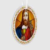 Jesus-Bild mit goldenem Rahmen Ornament (Vorderseite)