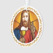 Jesus-Bild mit goldenem Rahmen Ornament (Vorderseite)