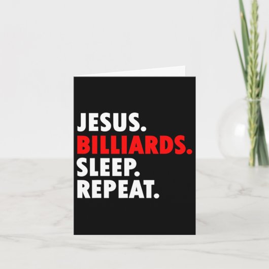 Jesus Billiards Sleep Repeat - Novelty Hob Karte (Vorderseite)