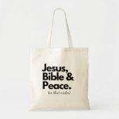 Jesus, Biologie und Frieden Christlich Tragetasche (Vorne)