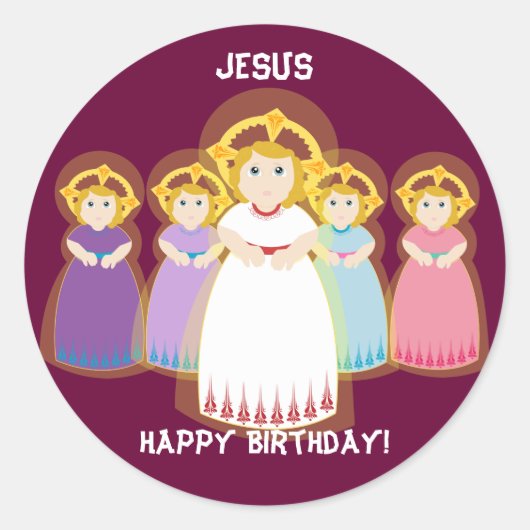 Jesus Birthday Sticker-Customize Runder Aufkleber (Vorderseite)