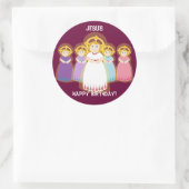 Jesus Birthday Sticker-Customize Runder Aufkleber (Tasche)