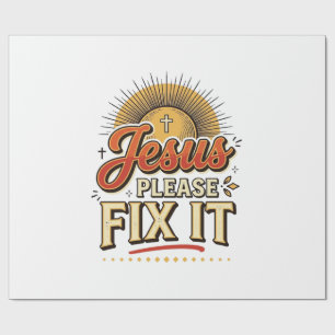 Jesus Bitte Repariere Es Vintage Christliche Typog Geschenkpapier