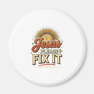 Jesus Bitte Repariere Es Vintage Christliche Typog Magnet