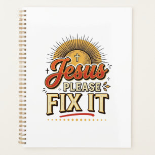 Jesus Bitte Repariere Es Vintage Christliche Typog Planer