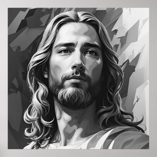 Jesus Black and White Poster (Vorne)