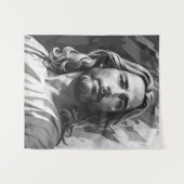 Jesus Black and White Tapestry Wandteppich (Vorderseite (Horizontal))