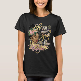 Jesus Black Girl Sie, die kniet vor Gott Christi T-Shirt