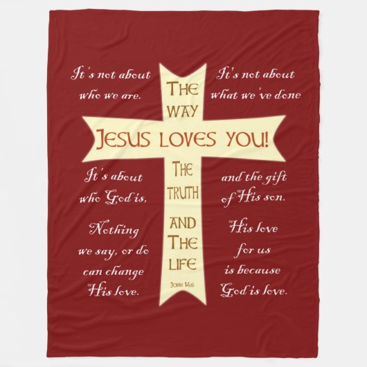 Jesus Blanket - Rote Fleece (Vorderseite)