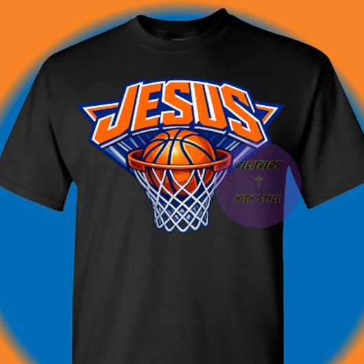 JESUS - Blau und Orange T-Shirt