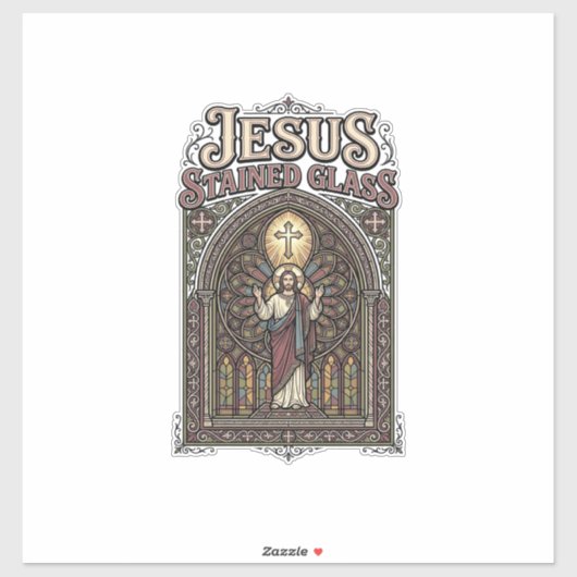 Jesus Bleiglas Jesus Bleiglas Kathedrale Aufkleber (Blatt)
