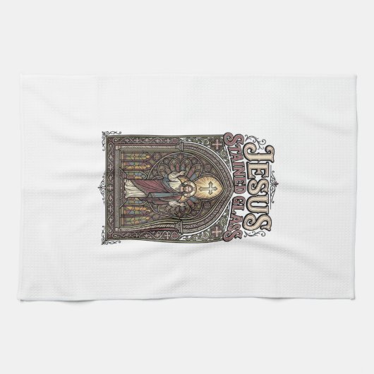 Jesus Bleiglas Jesus Bleiglas Kathedrale  Geschirrtuch (Horizontal)