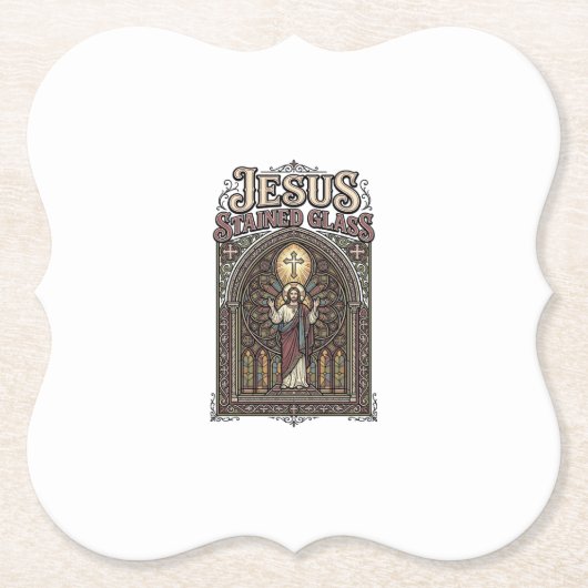 Jesus Bleiglas Jesus Bleiglas Kathedrale Untersetzer (Vorderseite)