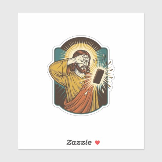 Jesus blendet die maximale Helligkeit des Telefons Aufkleber (Blatt)