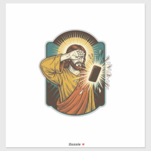 Jesus blendet die maximale Helligkeit des Telefons Aufkleber