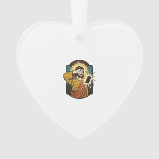 Jesus blendet die maximale Helligkeit des Telefons Ornament (Vorderseite)